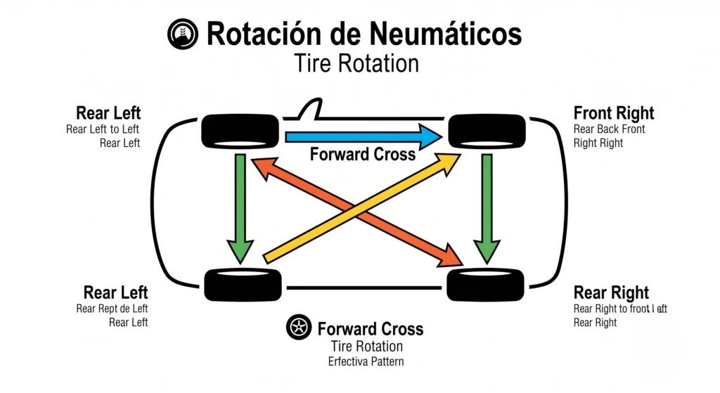 diagrama rotacion de llantas
